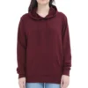 Maroon Womens Plain Hooded Sweatshirt_zinotch_SGEGS