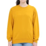 Mustard Yellow Women's Plain Sweatshirt | Regular Fit