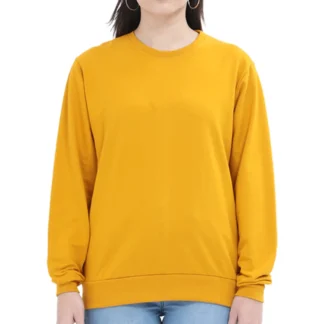 Mustard Yellow Womens Plain Sweatshirt_zinotch_SGEGS