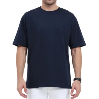 Navy Blue Plain Oversized T-shirt Unisex_zinotch_SGEGS