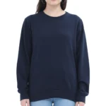 Navy Blue Women's Plain Sweatshirt | Regular Fit