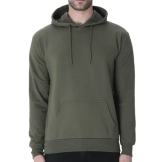 Olive Green Mens Plain Hooded Sweatshirt_zinotch_SGEGS