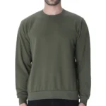 Olive Green Men's Plain Sweatshirt | Regular Fit