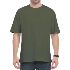 Olive green Plain Oversized T-shirt Unisex_zinotch_SGEGS