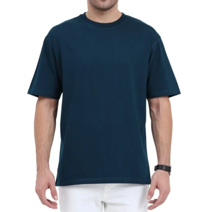 Petrol blue Plain Oversized T-shirt Unisex_zinotch_SGEGS