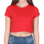 Red Women's Plain Crop Top