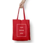 Red Customized Canvas Tote Bag for Women with Zip | Stylish Cotton Handbags for Girls | Tote Bags for College, Shopping, Travel & Any Occasion