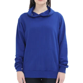 Royal Blue Womens Plain Hooded Sweatshirt_zinotch_SGEGS