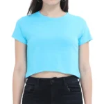 Sky Blue Women's Plain Crop Top