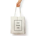 White Customized Canvas Tote Bag for Women with Zip | Stylish Cotton Handbags for Girls | Tote Bags for College, Shopping, Travel & Any Occasion