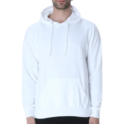 White Mens Plain Hooded Sweatshirt_zinotch_SGEGS