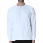White Men's Plain Sweatshirt | Regular Fit