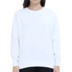 White Women's Plain Sweatshirt | Regular Fit