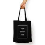 Black Customized Canvas Tote Bag for Women with Zip | Stylish Cotton Handbags for Girls | Tote Bags for College, Shopping, Travel & Any Occasion