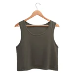 Olive Green Women's Plain Crop Tank