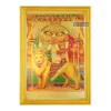Goddess Chamunda Mata Photo Frame, Gold Plated Foil Embossed Picture Frame, Religious Framed Poster