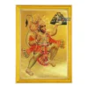 God Hanumanji lifting mount Dronagiri Photo Frame, Gold Plated Foil Embossed Picture Frame, Religious Framed Poster