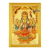 Goddess Khodiyar with Sisters Photo Frame, Gold Plated Foil Embossed Picture Frame, Religious Framed Poster
