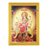 Goddess Ambe with Vaishno Devi Photo Frame Durga Maa, Gold Plated Foil Embossed Picture Frame, Religious Framed Poster