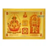 God Kubera and Goddess Lakshmi with Yantra Photo Frame, Gold Plated Foil Embossed Picture Frame, Religious Framed Poster