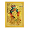 God Ganesha Photo Frame, Gold Plated Foil Embossed Picture Frame, Religious Framed Poster