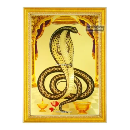 God Goga Maharaj Photo Frame, Gold Plated Foil Embossed Picture Frame, Religious Framed Poster