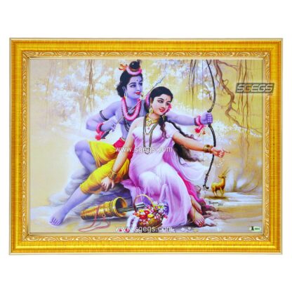 Ram Sita Photo Frame, HD Picture Frame, Religious Framed Poster