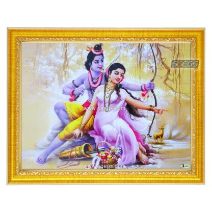 Ram Sita Photo Frame, HD Picture Frame, Religious Framed Poster