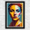 Colorful Abstract Woman Portrait Wall Art Poster, Framed Poster, Acrylic and Gallery Wrapped Canvas | Girl Portrait (SGEGS ID: 26516)