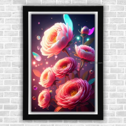 Flowers Wall Art Poster, Framed Poster, Acrylic and Gallery Wrapped Canvas | Floral Wall Art (SGEGS ID: 26647)