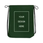 Bottle Green Customized Cotton Drawstring Bag | Backpack for Kids, Men, & Women | Cotton Canvas String Bag for College, Shopping, Gym, Travel & Any Occasion