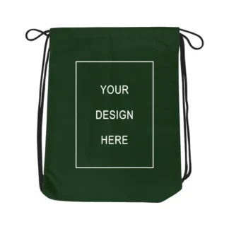 Bottle Green Customized Cotton Drawstring Bag | Backpack for Kids, Men, & Women | Cotton Canvas String Bag for College, Shopping, Gym, Travel & Any Occasion