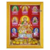 God Kubera Goddess Lakshmi with Ashta Lakshmi Photo Frame, HD Picture Frame, Religious Framed Poster