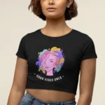 Good Vibes Only Women's Black Crop Top | zinotch