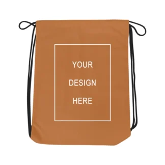 Khaki Customized Cotton Drawstring Bag | Backpack for Kids, Men, & Women | Cotton Canvas String Bag for College, Shopping, Gym, Travel & Any Occasion