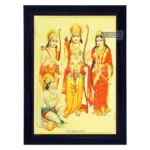 God Ram Darbar Photo Frame - Sri Ramar Pattabhishekam, Gold Plated Foil Embossed Picture Frame, Religious Framed Poster (SGEGS ID: 26354)