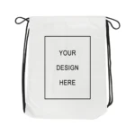 White Customized Cotton Drawstring Bag | Backpack for Kids, Men, & Women | Cotton Canvas String Bag for College, Shopping, Gym, Travel & Any Occasion