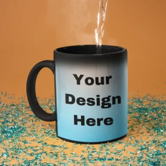Black Customized Magic Mug | Print Your Design Photo Name Quote Logo | Personalized Magic Coffee Mug | Perfect Gift for Birthday Anniversary
