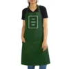 Customized Bottle Green Cotton Apron, Print Your Design Photo Name Logo, Gift for Hobby Cooks, Men, Women, Mother, Wife, Husband, Father, Girlfriend, Boyfriend, Sister, Brother