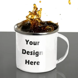 Customized Enamel Mug | Print Your Design Photo Name Quote Logo | Personalized Enamel Coffee Mug | Perfect Gift for Birthday Anniversary
