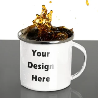 Customized Enamel Mug | Print Your Design Photo Name Quote Logo | Personalized Enamel Coffee Mug | Perfect Gift for Birthday Anniversary