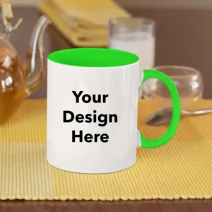Customized Green Color Mug | Print Your Design Photo Name Logo | Personalized Coffee Mug | Gift Birthday Anniversary Any Occasion