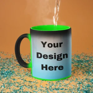 Green Customized Magic Mug | Print Your Design Photo Name Quote Logo | Personalized Magic Coffee Mug | Perfect Gift for Birthday Anniversary