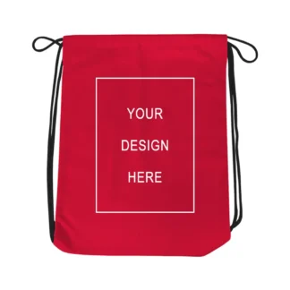 Red Customized Cotton Drawstring Bag | Backpack for Kids, Men, & Women | Cotton Canvas String Bag for College, Shopping, Gym, Travel & Any Occasion