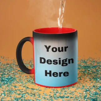 Red Customized Magic Mug | Print Your Design Photo Name Quote Logo | Personalized Magic Coffee Mug | Perfect Gift for Birthday Anniversary