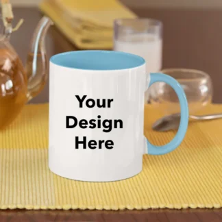 Customized Sky Blue Color Mug | Print Your Design Photo Name Logo | Personalized Coffee Mug | Gift Birthday Anniversary Any Occasion