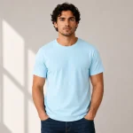 Baby Blue Half Sleeve Plain T-Shirt | Unisex Regular Fit | zinotch