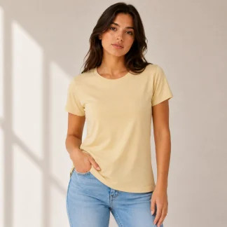 Beige Womens Plain T-shirt zinotch SGEGS