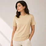 Beige Women's Supima Cotton T-Shirt | Regular Fit | zinotch