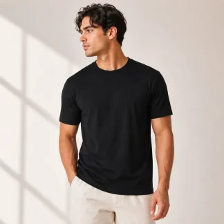 Black Mens Supima Cotton Plain T-shirt zinotch SGEGS